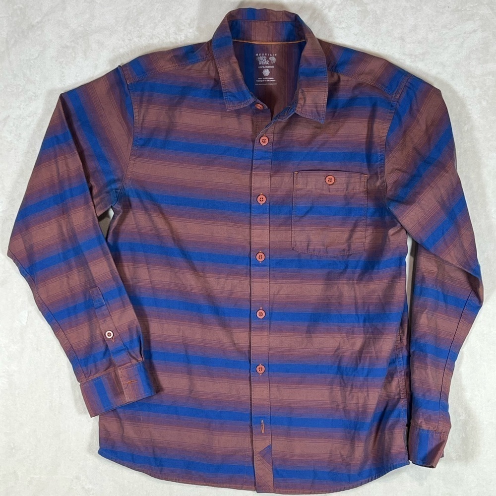 Mountain Hardwear Medium Tactical Cotton Flannel Navy Plaid Athletic Fit C22